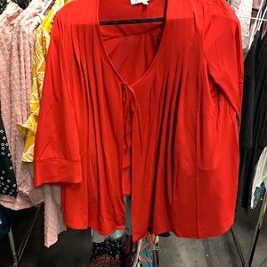 Red long sleeve cardigan